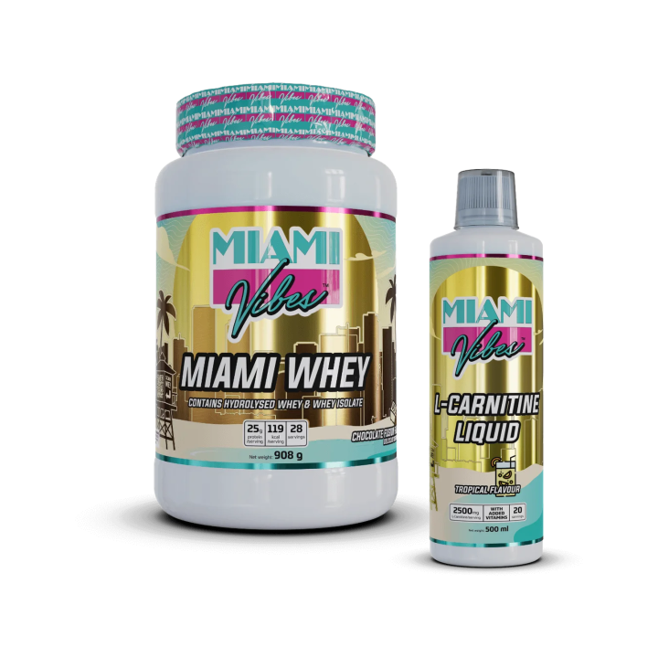 Pack sèche & tonus – Whey + complément | Miami Vibes
