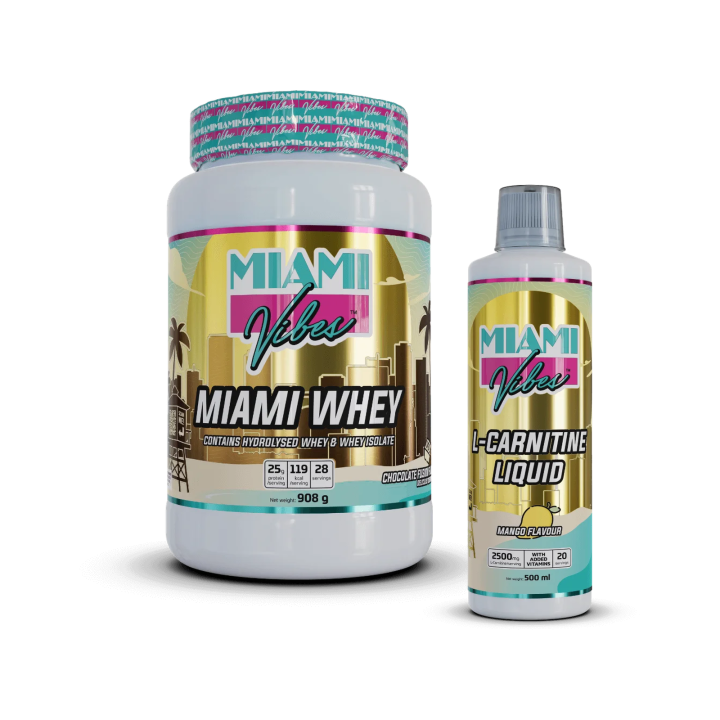 Pack sèche & tonus – Whey + complément | Miami Vibes