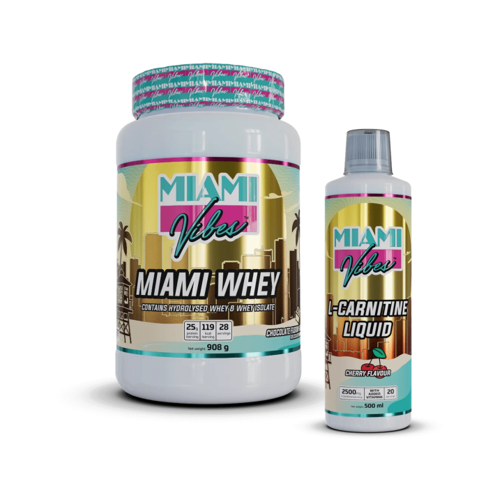 Pack sèche & tonus – Whey + complément | Miami Vibes