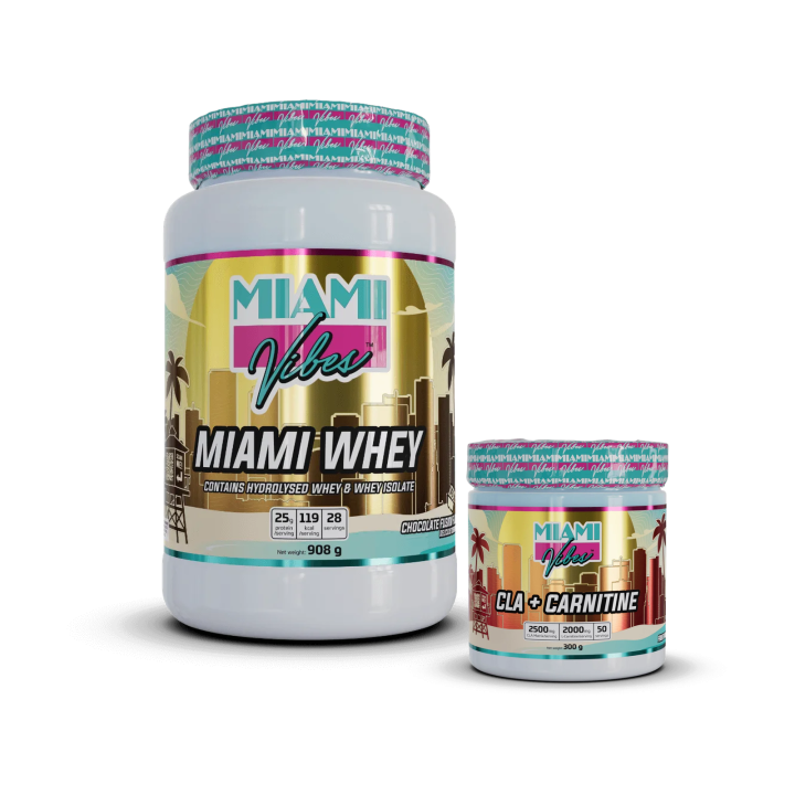 Pack sèche & tonus – Whey + complément | Miami Vibes