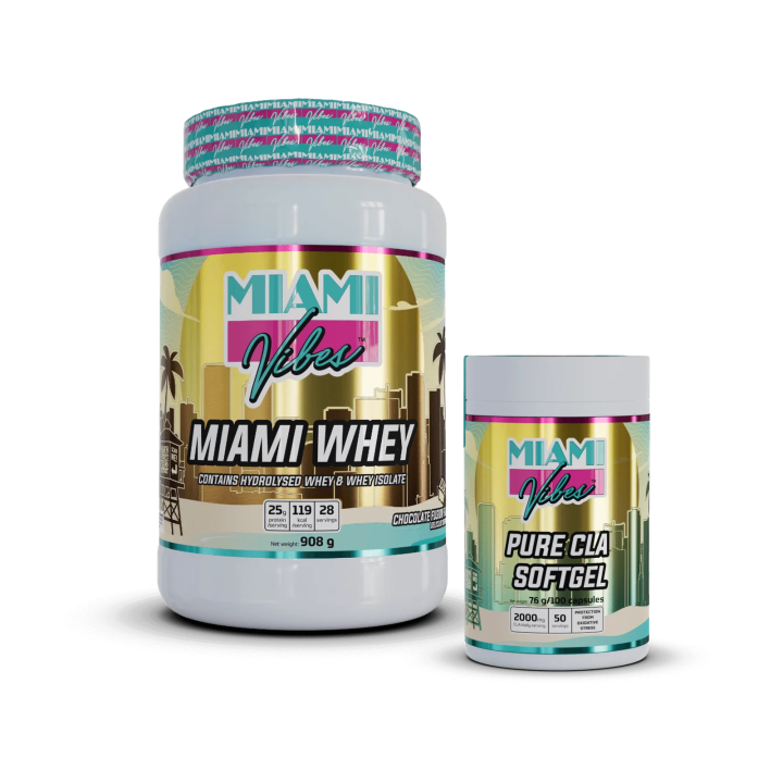 Pack sèche & tonus – Whey + complément | Miami Vibes