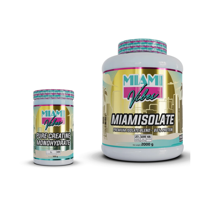 Pack Muscle Premium Isolate – Whey + créatine | Miami Vibes