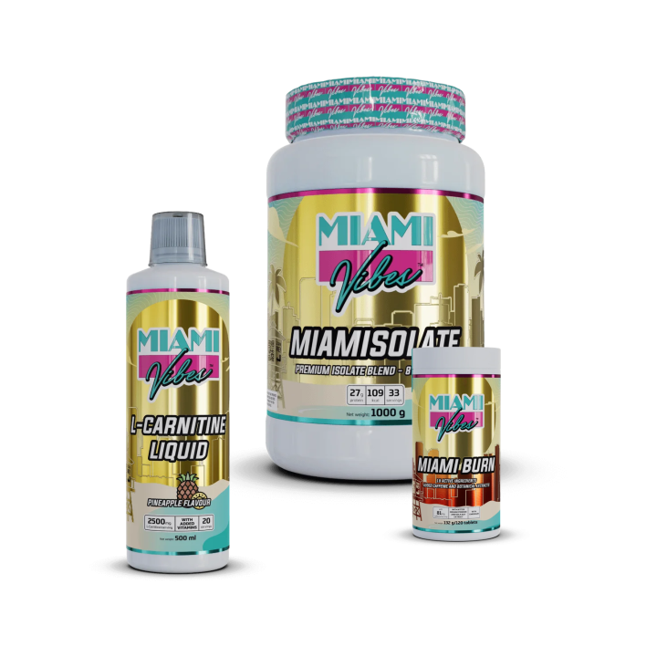 Pack sèche premium – Isolate, L-Carnitine, Miami Burn